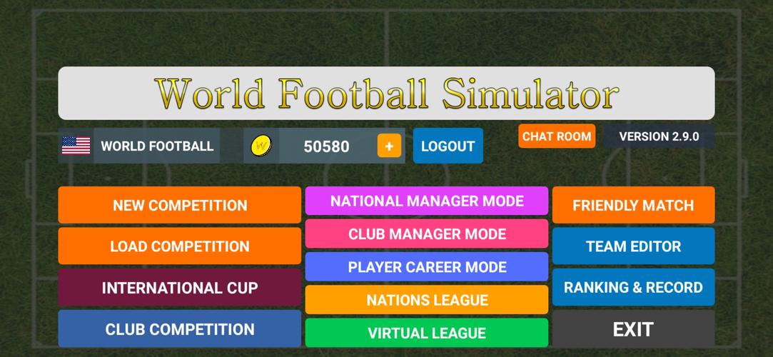 World Football Simulator Captura de pantalla 1