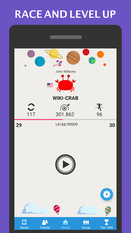 Wiki Race - Wikipedia Game स्क्रीनशॉट 1