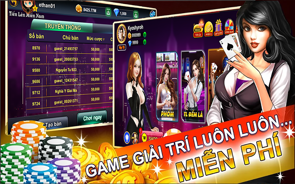 Tiến lên đếm lá online - tien len 2019 스크린샷 3