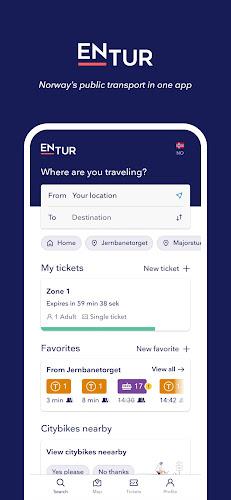 Entur - Journey Planner स्क्रीनशॉट 1