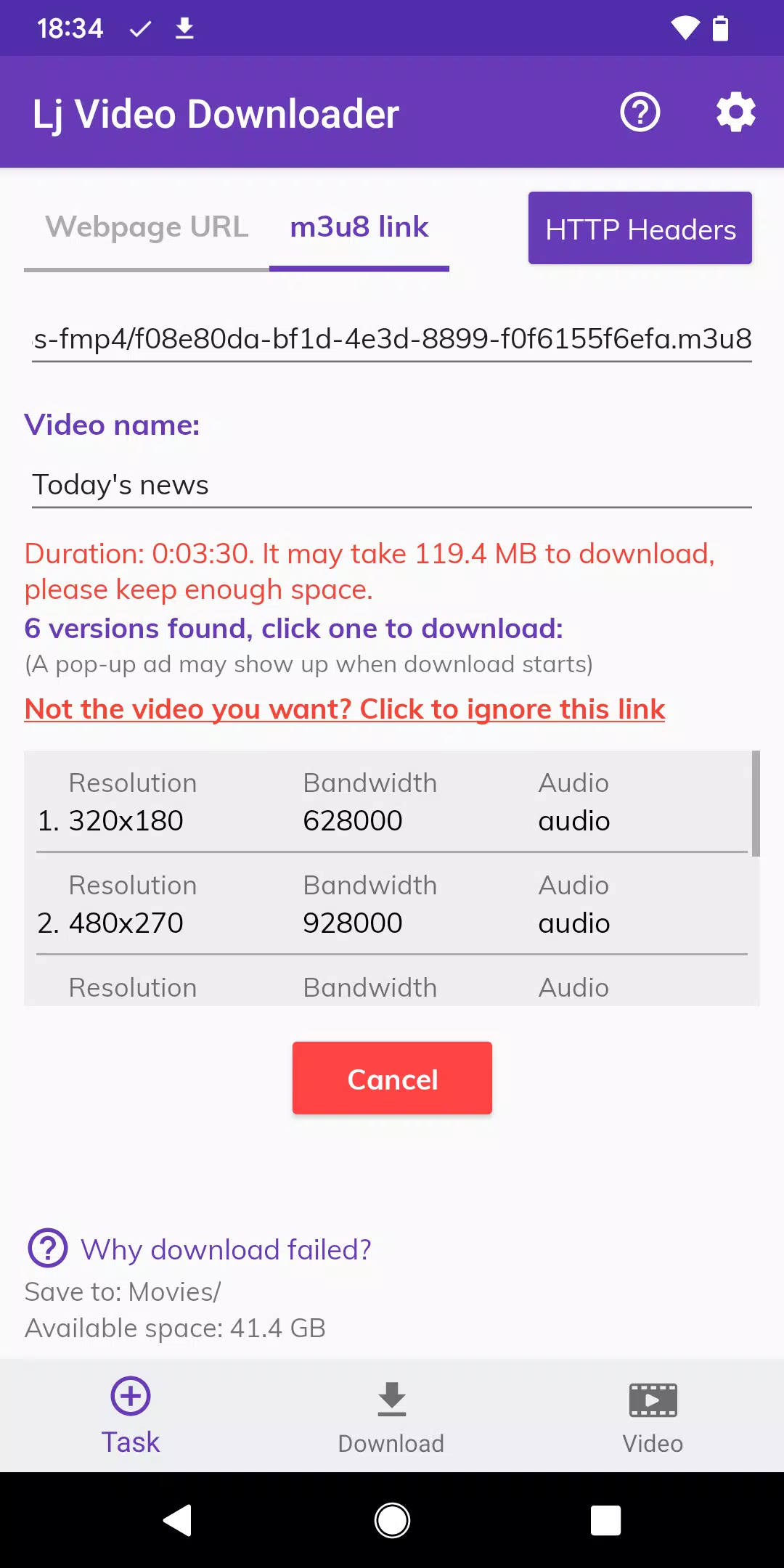 Lj 影片下載器 (m3u8, mp4, mpd)應用截圖第3張