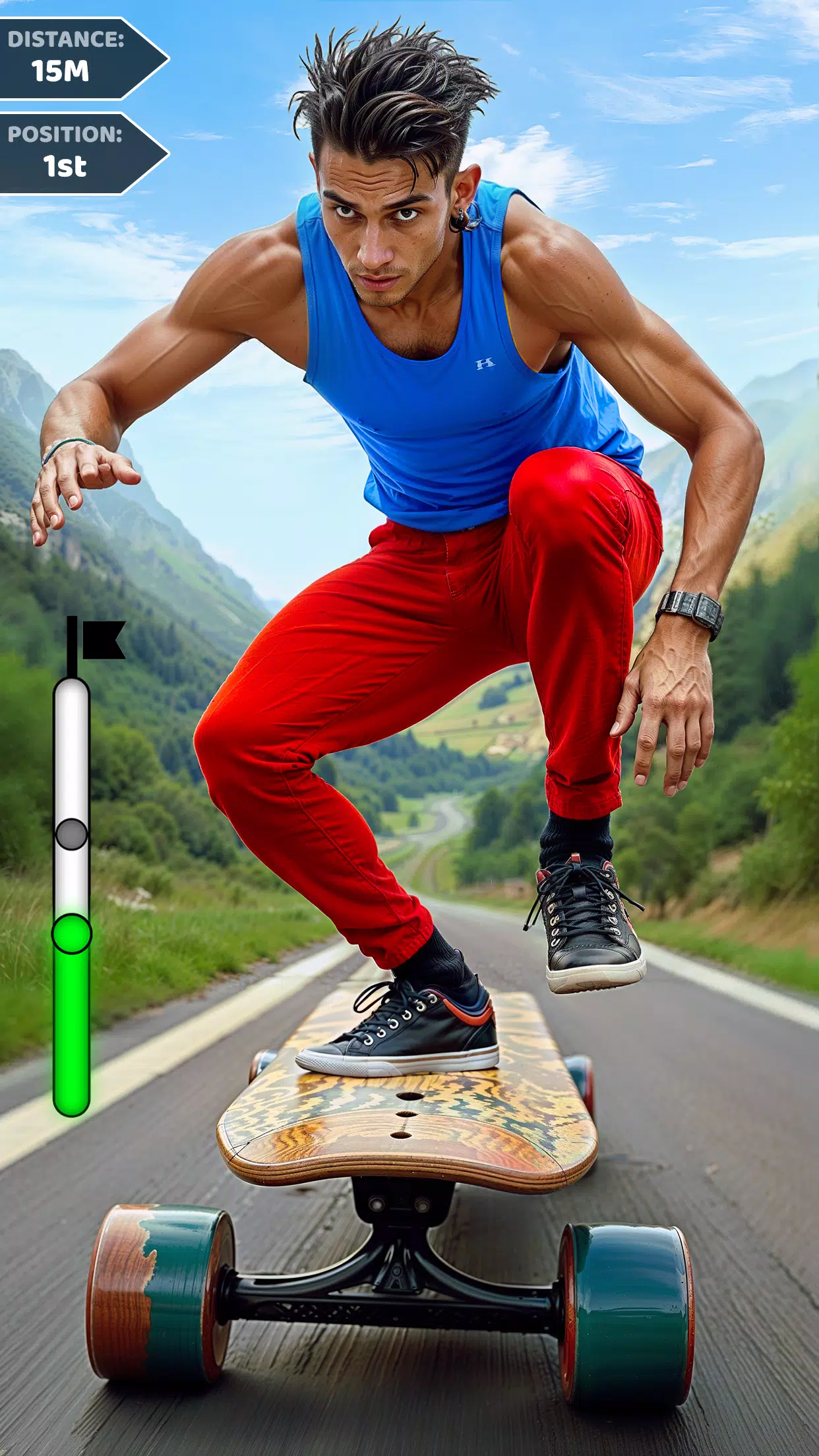 Downhill Skateboarding Game Captura de tela 2
