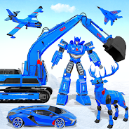 Snow Excavator Robot Car Games Screenshot 1