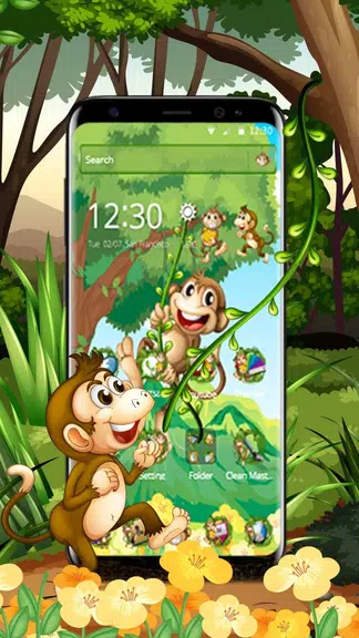 The Cute Cartoon Monkey Theme應用截圖第3張