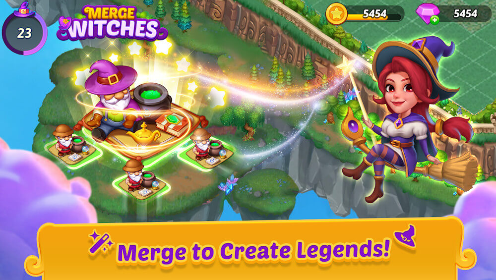 Merge Witches-Match Puzzles स्क्रीनशॉट 1