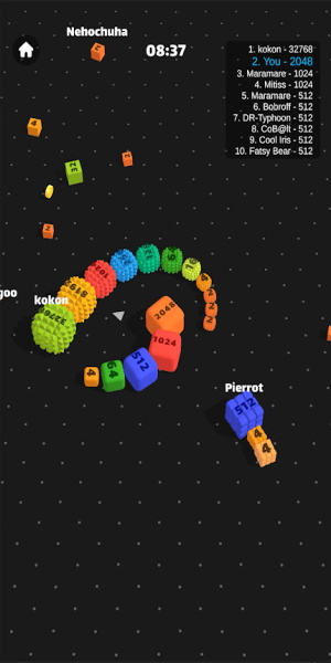 Snake Cube Arena: Merge 2048 स्क्रीनशॉट 2