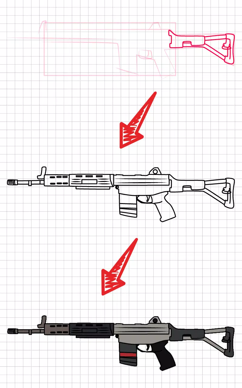 How to draw weapons step by st Capture d’écran 2